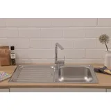 Respekta Riverside Edelstahlspüle, 1 Becken, Abtropffläche, reversibel, Edelstahl (17503100860500100-80)