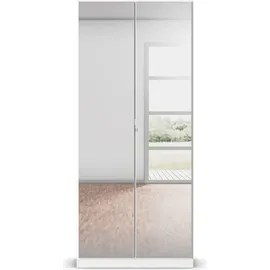 Rauch Reflect, mit Spiegelfront, inkl. praktischer Inneneinteilung und Stoffboxen-Set weiß