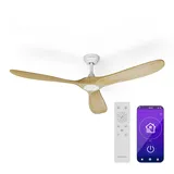 Klarstein Bahama Breeze Smart Deckenventilator Massivholz-Rotorblätter Fernbedienung + App-Steuerung