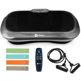 LifePro Waver Vibrationsplatte – Vibration Plate Trainingsgerät Für Lymphdrainage Muskelaktivierung & Ganzkörpertraining Inklusive 2 Loop-Bänder 4 Widerstandsbänder Fernbedienung Grau