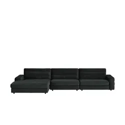 Ecksofa Samt  Scarlatti , schwarz , Maße (cm): B: 416 H: 83 T: 205.0