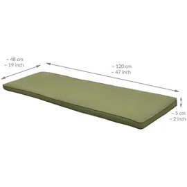 Beautissu Bankauflage 120 x 48 x 5 cm grün 1 St.