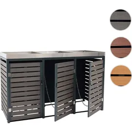 Mendler Mülltonnenbox HWC-K14 124 x 200 x 84 cm anthrazit