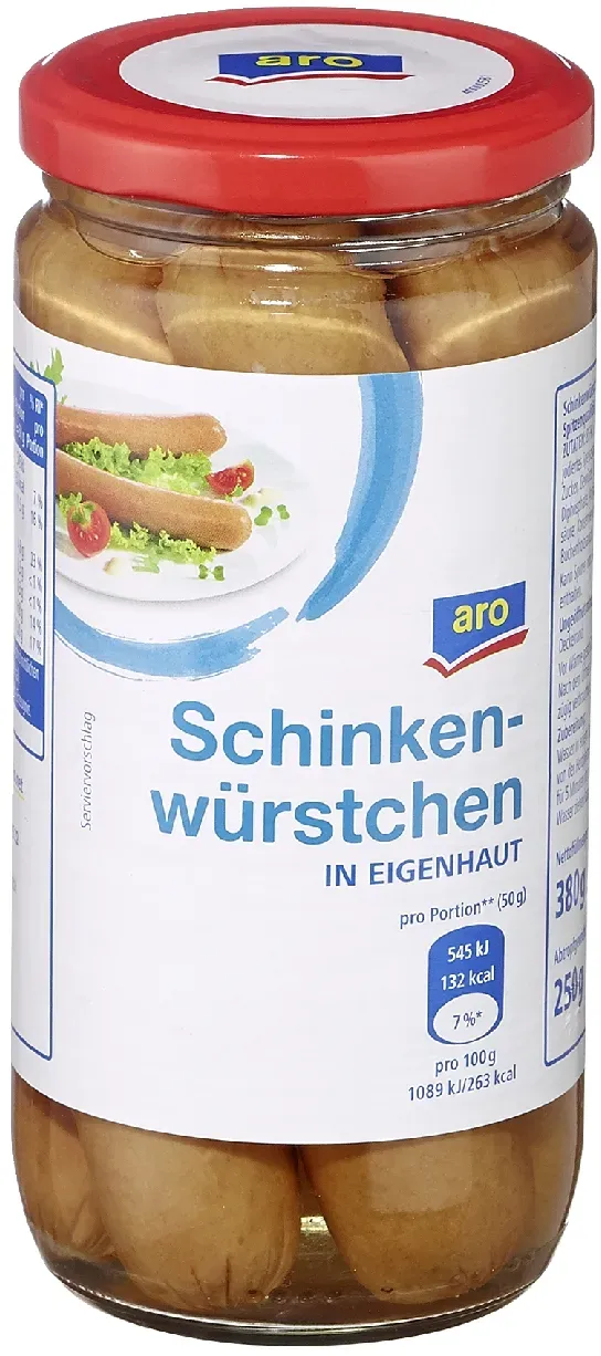 Preisvergleich Produktbild aro Schinkenwürstchen In Eigenhaut (250 g)