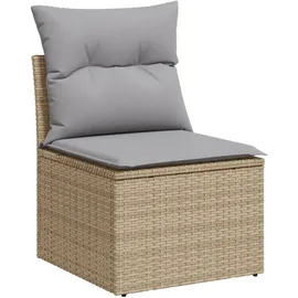 vidaXL 7-teiliges Garten-Dining-Set mit Kissen Hellgrau Poly Rattan