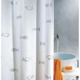 Spirella Duschvorhang KOS 240 x 200 cm weiß/silber
