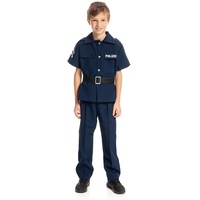 Kostümplanet Polizeikostüm Kinder Polizei Kostüm Polizist Uniform Karnevalskostüm (Lieferumfang Basic, 140)