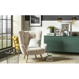Soho Ohrensessel Jolyn Flachgewebe 87 x 100 x 86 cm Beige