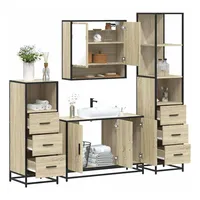 VidaXL Badmöbel-Set Sonoma-Eiche 4-tlg. Braun