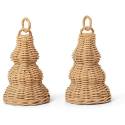 Ferm Living - Geflochtene Glocken-Kugeln, natur (2er-Set)