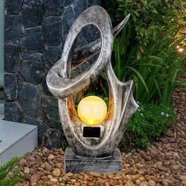 GLOBO Solarleuchte Glas Kunststoff 25,5x11x45 cm 1x LED 3000K warmweiß silber