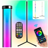 sotipevs LED Stehlampe Wohnzimmer, 153cm Standleuchte Dimmbar, Musik Sync, DIY-Modus, Ecklampe RGB mit Fernbedienung und APP, Stehleuchte für Wohnzimmer Schlafzimmer Gaming-Raum