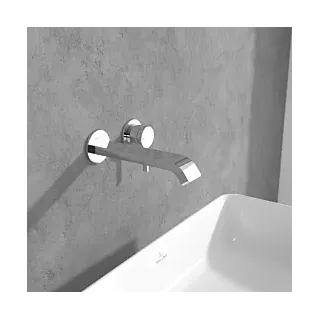 Villeroy & Boch Villeroy und Boch Dawn Fertigmontageset TVZ10600300061 Unterputz-Zweiloch-Waschtischarmatur, ohne Ablaufgarnitur, Wandmontage, chrom