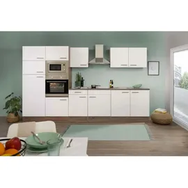 Respekta Küchenzeile Economy 330 cm Weiß/Eiche