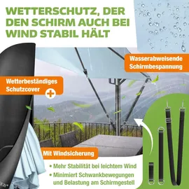 Kesser Ampelschirm LED Solar Ø 350 cm Hellblau