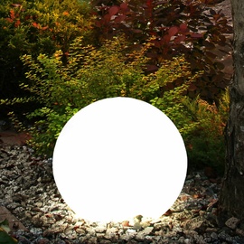ETC Shop 2er Set LED Außen Leuchten Solar Kugel Strahler Terrassen Garten Beleuchtung Hof Steck Lampen