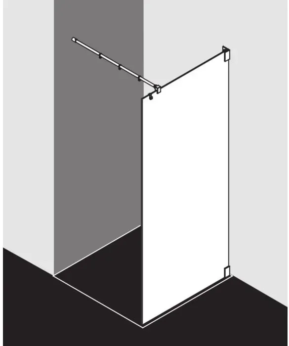 Kermi Filia Glasanlage FITWF08020VPK 80x200cm, silber hochglanz, ESG klar Clean, 90Grad Stabilisierung, rahmenlos