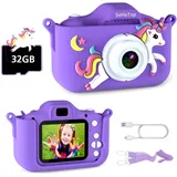 Kinder Kamera, 2.0”Display Digitalkamera Kinder,Geburtstagsgeschenk für Madchen Kind 3 4 5 6 7 8 9 10 11 12 Jahre,1080P HD Anti-Drop fotoapparat kinderspielzeug Weihnachten Spielzeug für mädchen