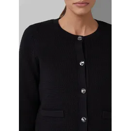 s.Oliver Cardigan aus Baumwollmix mit Ziertaschen Schwarz 46