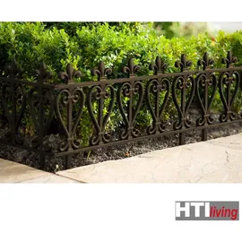 Hti-Living Zierzaun Ornament 4-teilig 4 x 90 cm Braun/Kunststoff