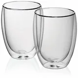 kela Latte-Macchiato Glas Cortona 2er Set Kaffeebecher Kaffeetasse Becher doppelwandig Gläser thermo Kaffeegläser 300 ml
