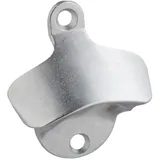 Relaxdays Wandflaschenöffner 2er Set, stabile Bieröffner zum Montieren, Wandöffner für Flaschen, Bar, verzinkt, silber