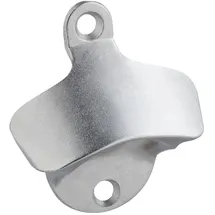 Relaxdays Wandflaschenöffner 2er Set, stabile Bieröffner zum Montieren, Wandöffner für Flaschen, Bar, verzinkt, silber