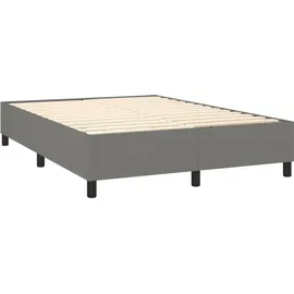 vidaXL Boxspringbett mit Matratze & LED Dunkelgrau 140x190 cm Stoff