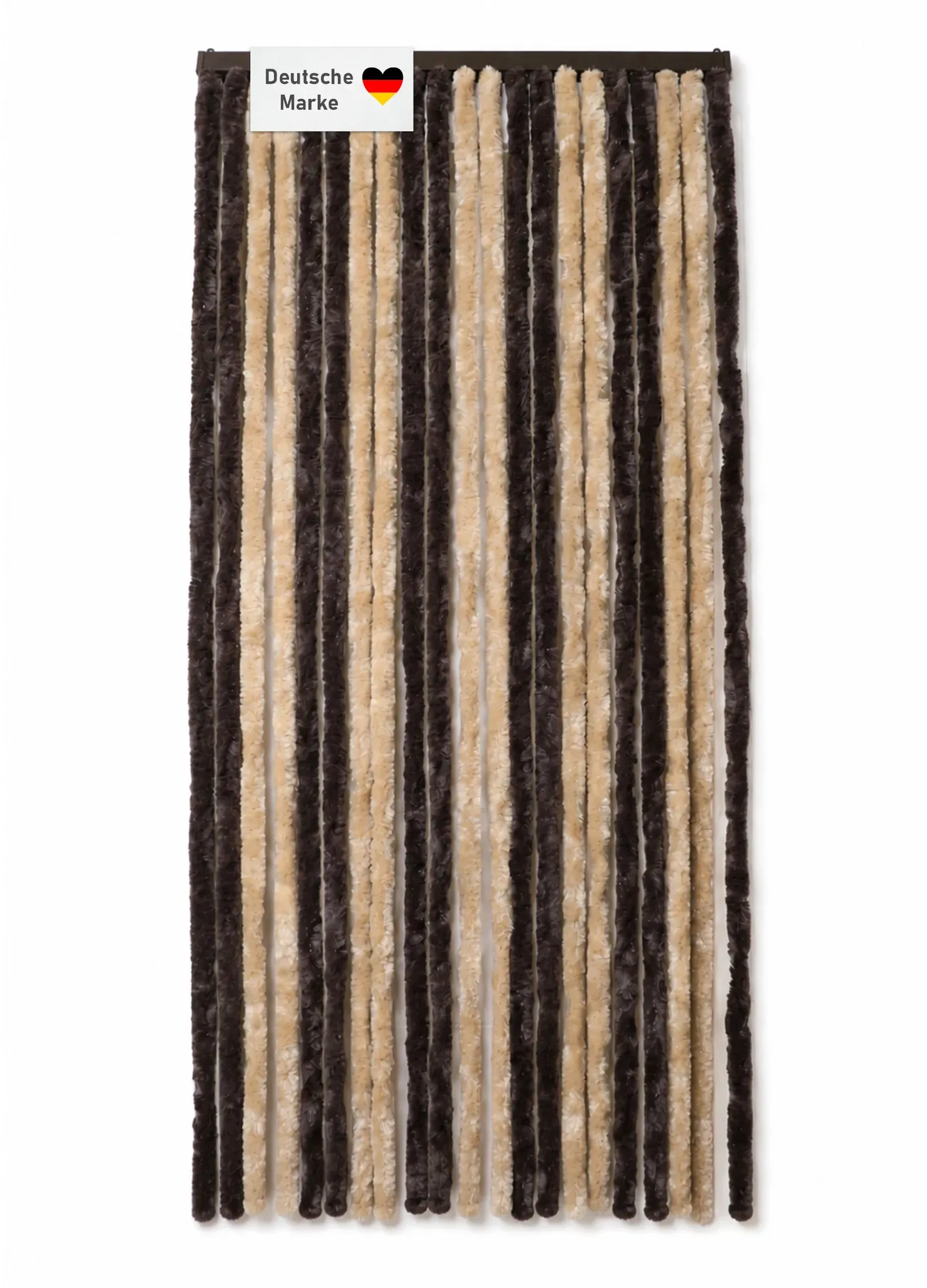 Flauschvorhang 90x200cm braun-beige, Fliegenschutz, Türvorhang Wohnwagen