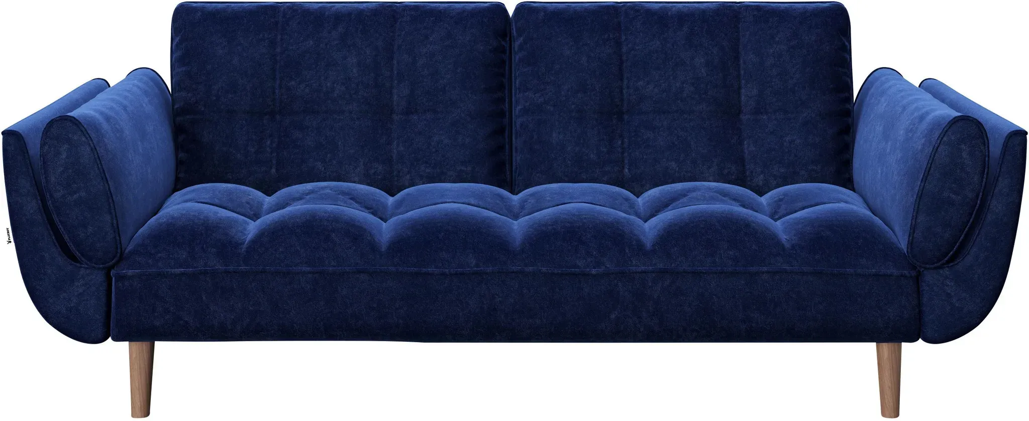 2-Sitzer-Sofa Scarlett Blau Samt mit Schlaffunktion