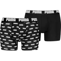 Puma Herren, Unterhose EVERYDAY AOP PRINT BOXER 2P, BLACK