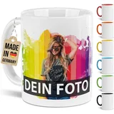 Keramik, Tasse selbst individuell gestalten/Personalisierbar mit eigenem Foto bedrucken/Fototasse/Motivtasse/Werbetasse/Firmentasse mit Logo/Weiss - Glanz