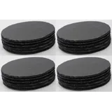 Novaliv 24x Schieferplatten I rund I 33x0,5 cm I Schiefer länglich Servierplatte länglich Sushi Teller Sushi Brett Dekoteller Buffetplatte