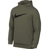 Nike Herren Hooded Long Sleeve Top M Nk Df Hdie Po Swsh, Medium Olive/Black, CZ2425-222, XL