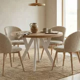 dekori.interiors Pero Ø 120 cm Eiche Craft Gold/Weiß
