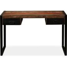 vidaXL Schreibtisch mit 2 Schubladen Altholz Massiv 120x50x76 cm