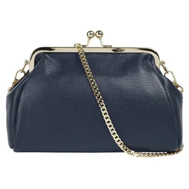 Cluty Abendtasche Leder Blau