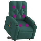 vidaXL Massagesessel mit Aufstehhilfe Polyester 86,5 x 93,5 x 0 cm Dunkelgrün