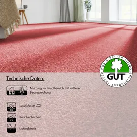 Andiamo Teppichboden ANDIAMO "Ines, Kräuselvelours, Gesamthöhe 8,5 mm, Luxusklasse LC2", rot, B:400cm L:450cm, Kunstfaser, Teppiche, Uni Farben, Breite 400 cm, strapazierfähig & pflegeleicht