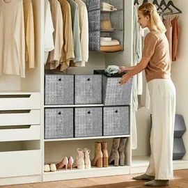 Songmics Aufbewahrungsbox 30 x 30 x 30 cm 6-tlg. grau