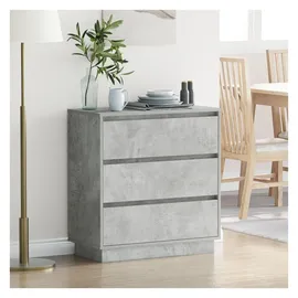 vidaXL Nachtschrank 71 x 34,5 x 75 cm Beton Grau