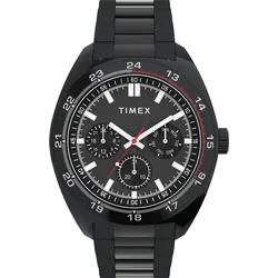 Multifunktionsuhr TIMEX "WESTON", schwarz, Armbanduhren, Herren, Quarzuhr, Armbanduhr, Herrenuhr, Edelstahlarmband, 12/24-Std.-Anzeige