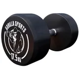 Gorilla Sports Kurzhantel Gummi 17,5 kg schwarz