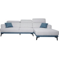 Mendler Sofa HWC-G44, Ecksofa L-Form 3-Sitzer, Liegefläche Nosagfederung Taschenfederkern verstellbar 277cm ~ rechts, hellgrau
