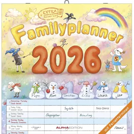 ALPHA EDITION GmbH & Co. KG Alpha Familienplaner Cartoon 2026 - Broschürenkalender 30x30 cm (3