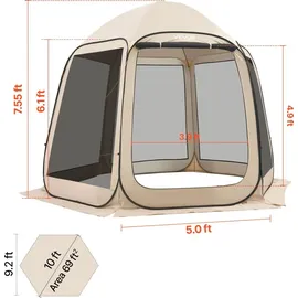 Vevor Pop up Zelt 3304,8x280,4 cm Beige