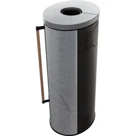 Kratki Erik Ø150 Keramik Grau/Abdeckplatte Stahl Schwarz