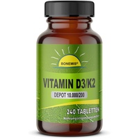 Vitamin D3/K2 hochdosiert, 240 Tabletten (10.000 D3, 200 K2 all-trans), Bonemis®