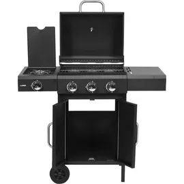 LUND Gasgrill 11,6 kW 3+1 Brenner Schwarz