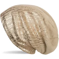 Stylebreaker Feinstrick Beanie Beige/Roségold